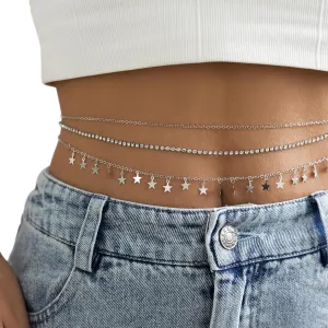Waist Beads Minimalist Beach Bikini Body Chain Pearl Belly Chain Adjustable Shell Charms Trendy Jewelry Handmade for Women Sexy Waist Chain