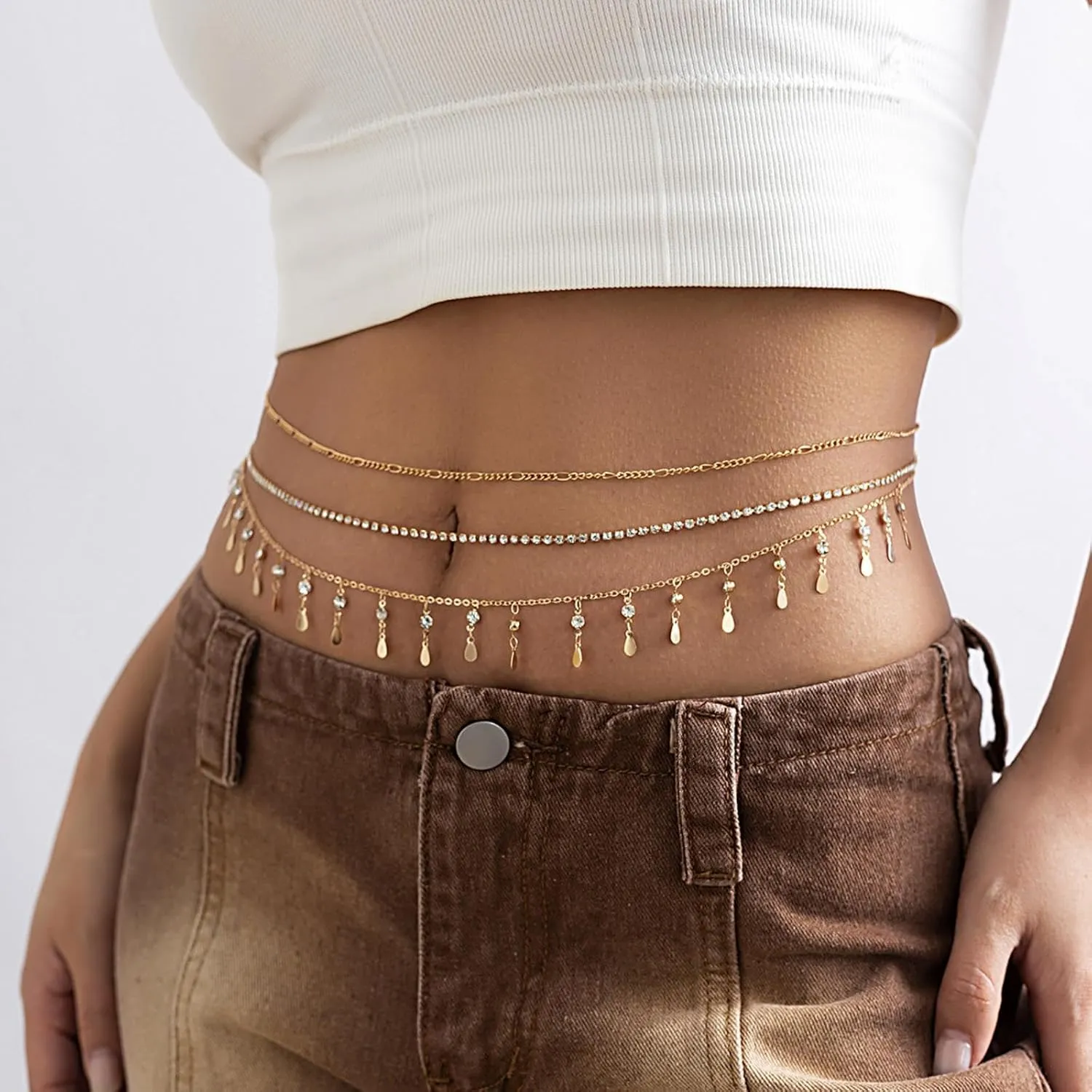 Waist Beads Minimalist Beach Bikini Body Chain Pearl Belly Chain Adjustable Shell Charms Trendy Jewelry Handmade for Women Sexy Waist Chain