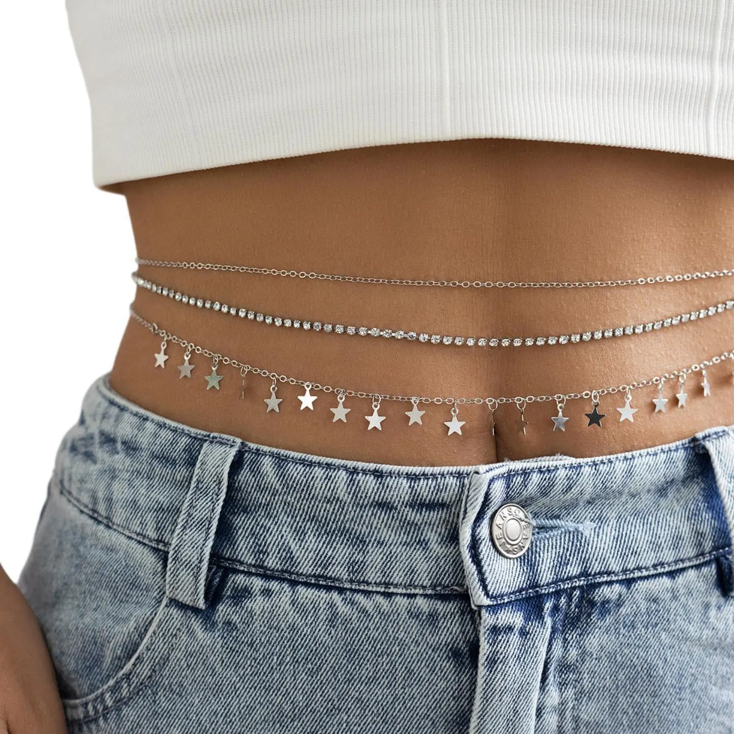 Waist Beads Minimalist Beach Bikini Body Chain Pearl Belly Chain Adjustable Shell Charms Trendy Jewelry Handmade for Women Sexy Waist Chain