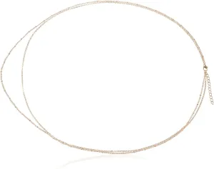 Waist Chains Goth, Sexy Bikini Body Chains for Women, Silver/Gold Adjustable Summer Body Chain