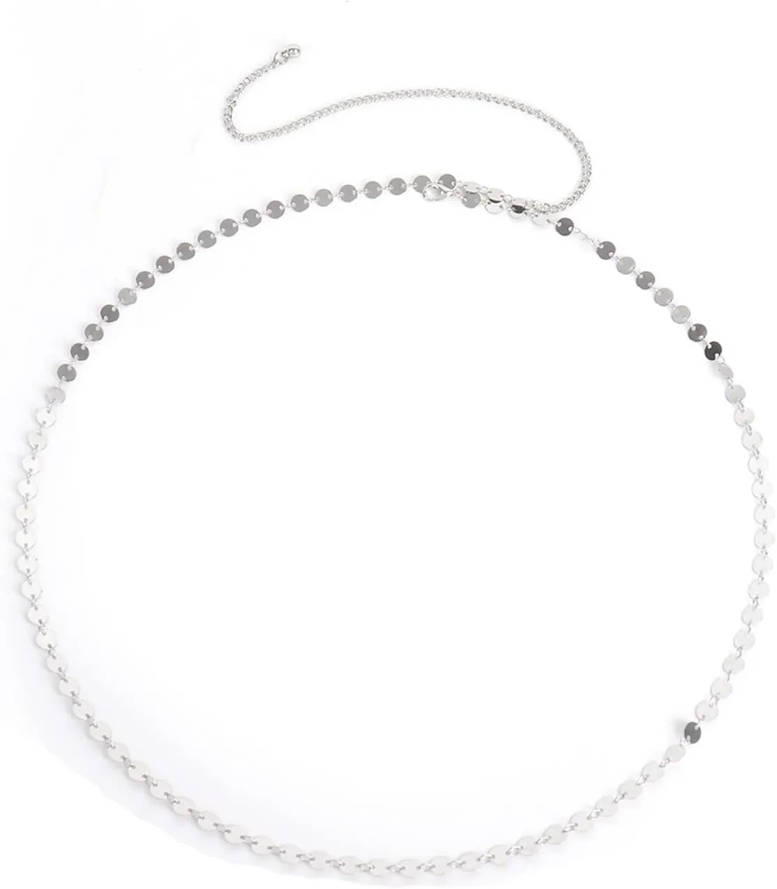 Waist Jewelry Chains, Sequins Adjustable Beach Body Chains for Women, Silver/Gold Waist Necklace Rock