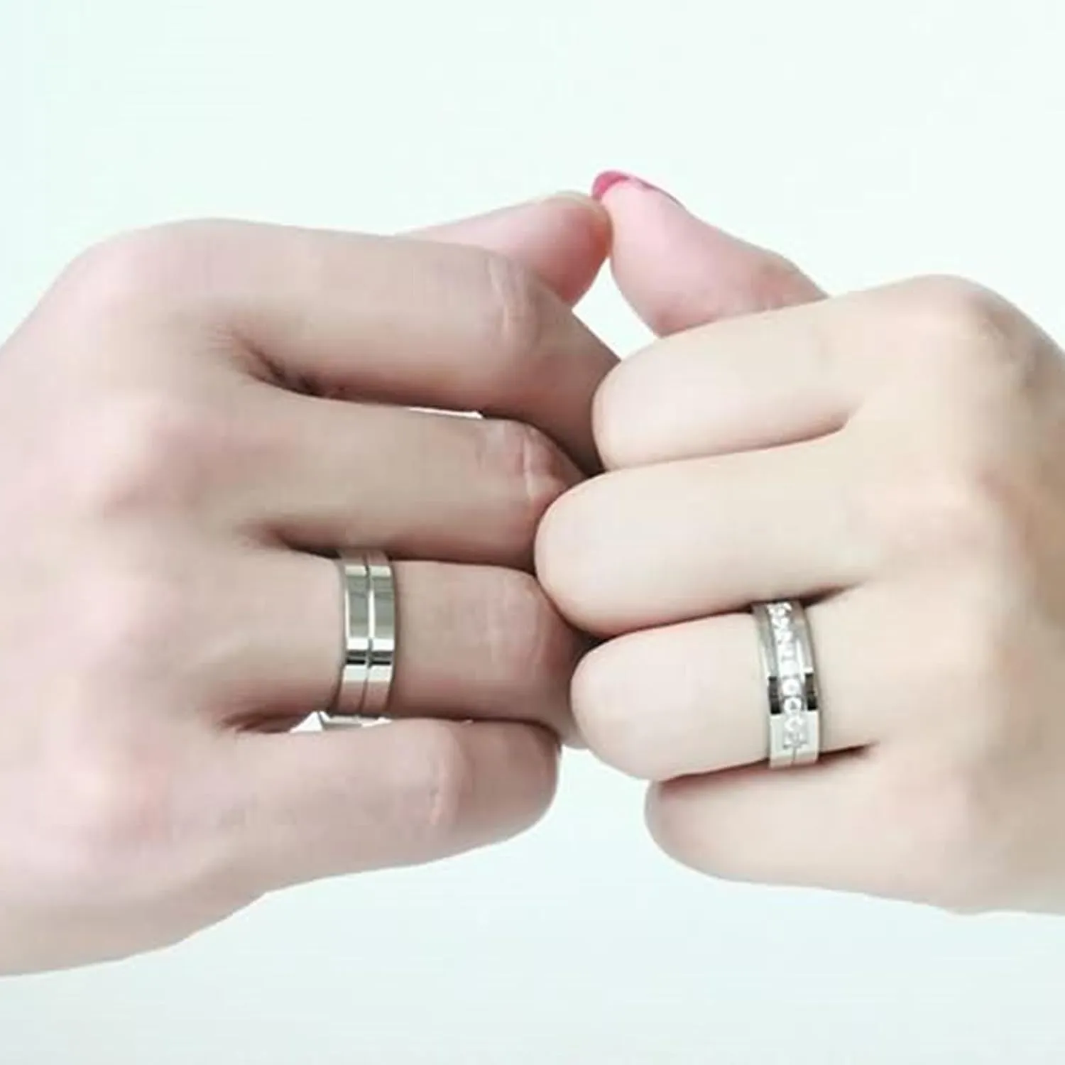 Wedding Rings for Couples Set, Couples Rings Promise Rings Stainless Steel Comfort Fit 6mm Her King His Queen Rings