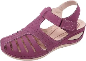 Wedge Orthopedic Sandals for Women 2025, Hollow Closed Toe Casual Wedge Sandals Comfy Bohemia Summer Beach Walking Sandals