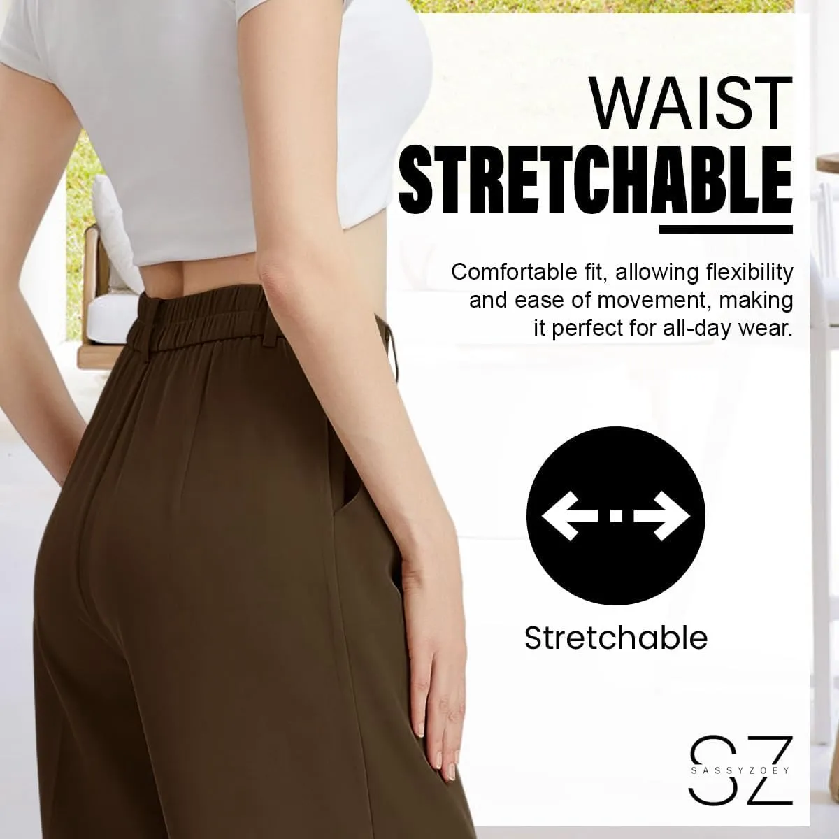 Wide Leg Pants for Women High Waisted Trousers with Pockets Women's Comfortable Work Pants Business Casual Pants