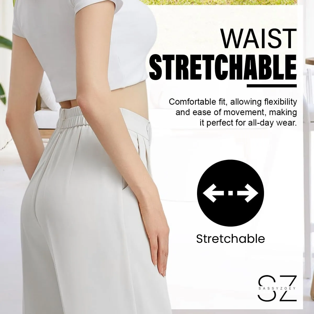 Wide Leg Pants for Women High Waisted Trousers with Pockets Women's Comfortable Work Pants Business Casual Pants