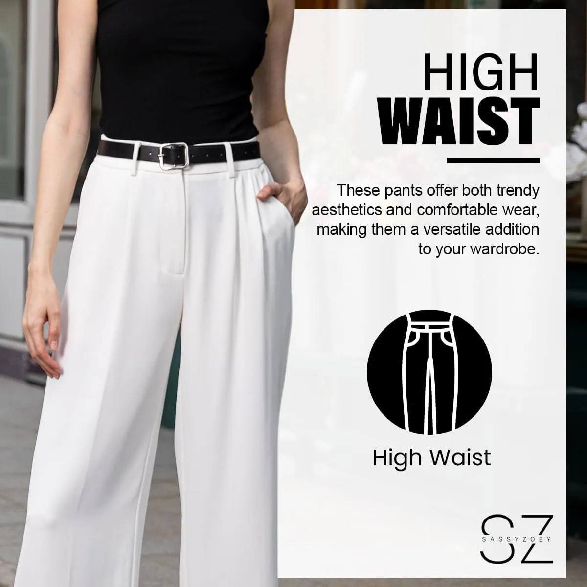 Wide Leg Pants for Women High Waisted Trousers with Pockets Women's Comfortable Work Pants Business Casual Pants