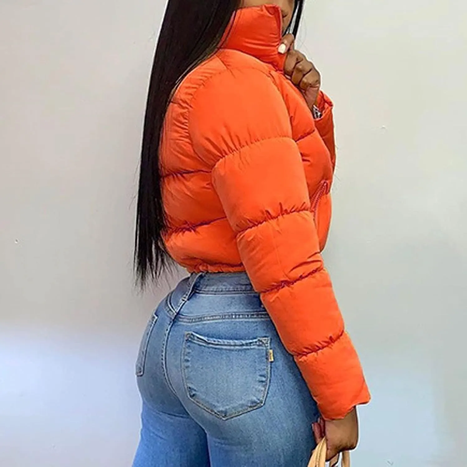 Winter Coat Women's Women's Winter Solid Short Bread Down Jacket Stand Up Collar Outerwear Padded Thick Jackets