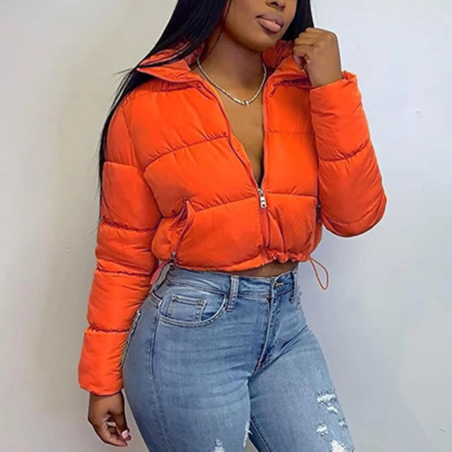 Winter Coat Women's Women's Winter Solid Short Bread Down Jacket Stand Up Collar Outerwear Padded Thick Jackets