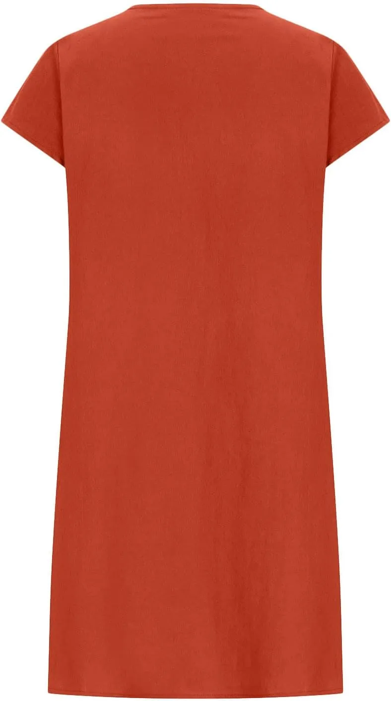 Women Cotton Linen Summer Dresses Casual Mini Short Dress Gauze Boho Dresses 2024 Trendy Vacation Clothing