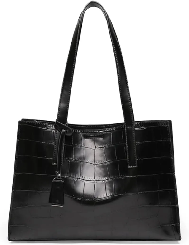 Women Crocodile Pattern Handbag Vintage Shoulder Bag Satchel Purse