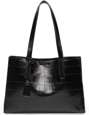Women Crocodile Pattern Handbag Vintage Shoulder Bag Satchel Purse