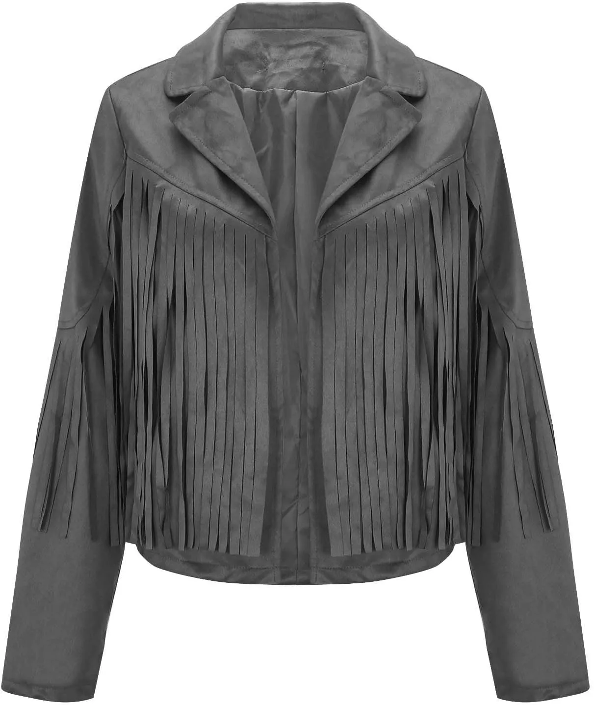 Women Fall Outfits Women Fringe Faux Suede Leather Jackets Fashion Tassel Motorcycle Cropped Coats Fall For Women