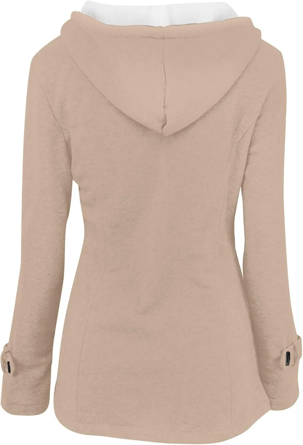 Women Winter Warm Coats Fleece Lined Hooded Parka Jacket Long Sleeve Hooded Outerwear with Pocket Overcoats