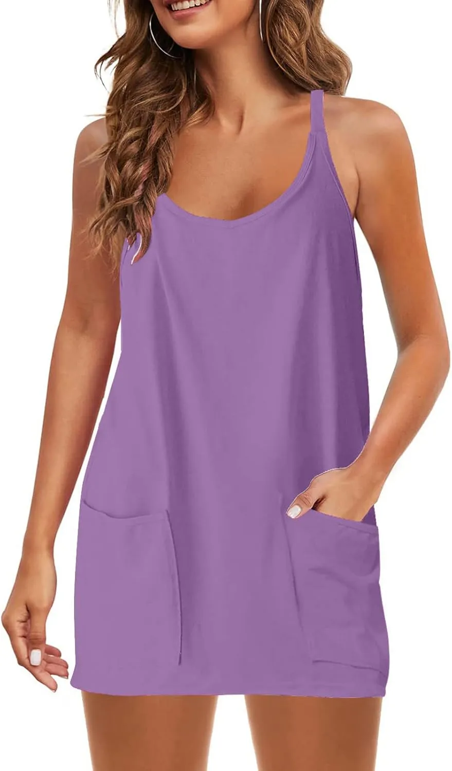 Womens Athletic Dress Tennis Workout Active Romper Dresses Built in Shorts Hot Shot Mini Sundress Summer Outfits