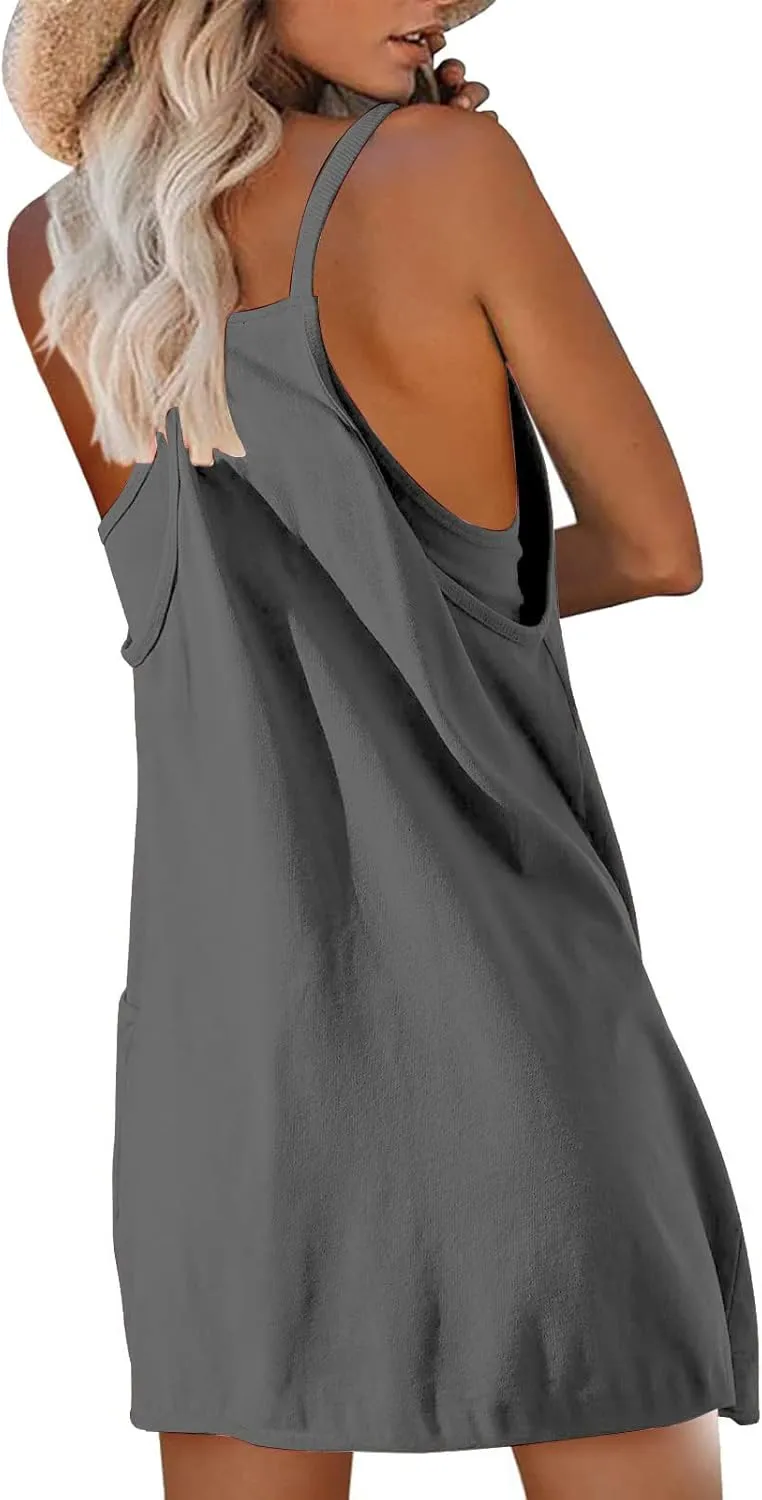 Womens Athletic Dress Tennis Workout Active Romper Dresses Built in Shorts Hot Shot Mini Sundress Summer Outfits