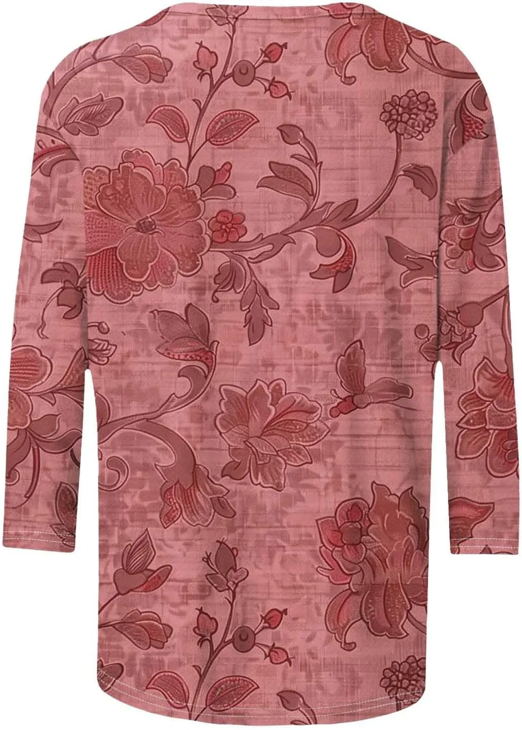 Womens Boho Casual Summer Tops 2025 Floral Blouses Tunic 3/4 Length Sleeve T Shirts Dressy Trendy Ladies Clothing