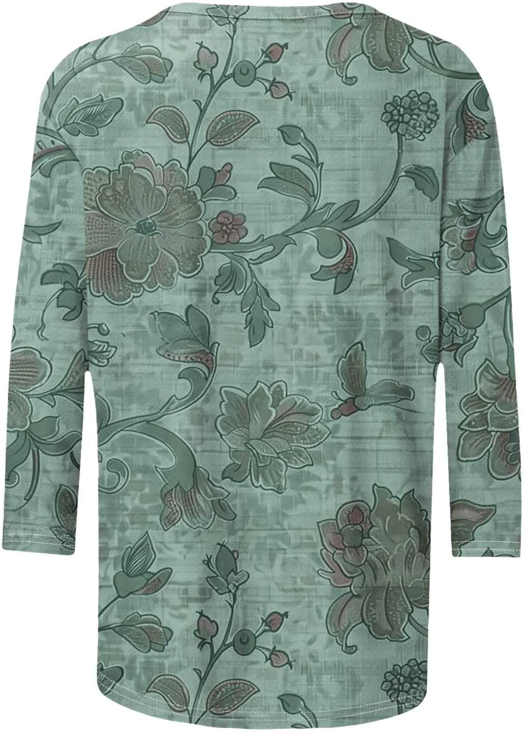 Womens Boho Casual Summer Tops 2025 Floral Blouses Tunic 3/4 Length Sleeve T Shirts Dressy Trendy Ladies Clothing