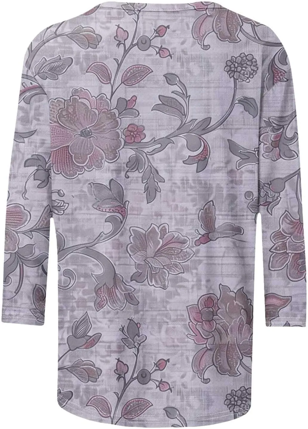 Womens Boho Casual Summer Tops 2025 Floral Blouses Tunic 3/4 Length Sleeve T Shirts Dressy Trendy Ladies Clothing