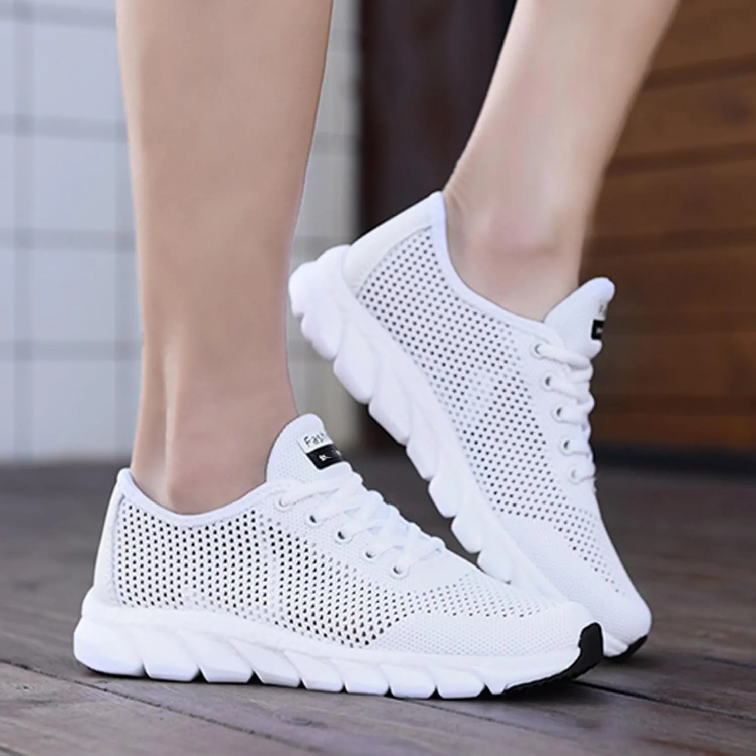 Women's Breathable Elastic Fly Woven Mesh Shoes Fashion Sport Gym Jogging Tennis Sneaker Casual Mountain Shoe