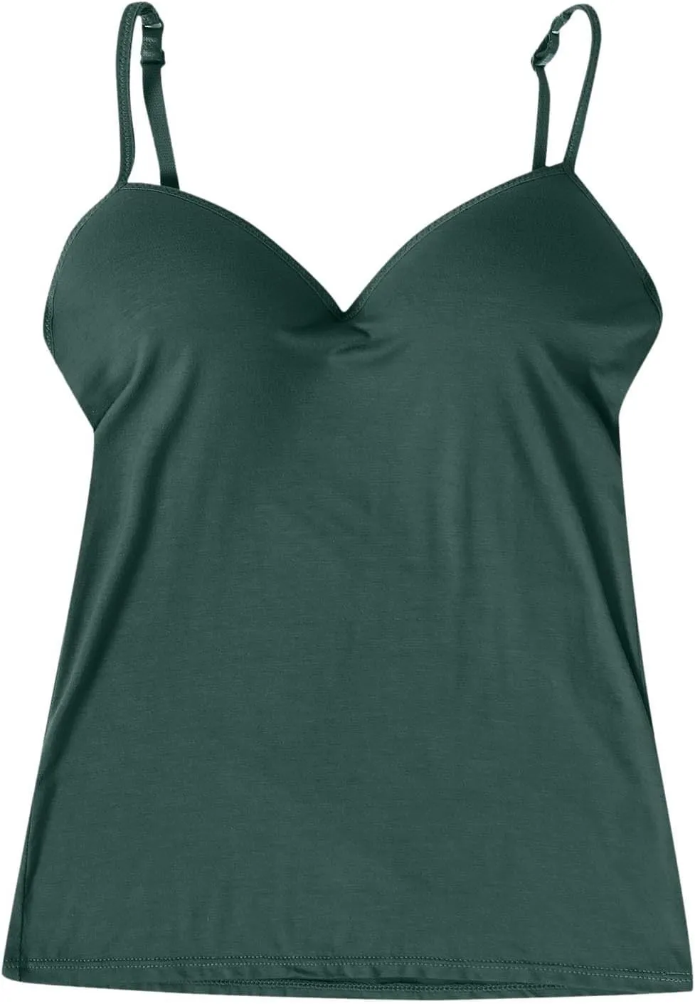 Women's Built-in Bra Tank Tops Casual Spaghetti Strap Racerback Adjustable Stretchy Workout Quick Dry Basic Shirts