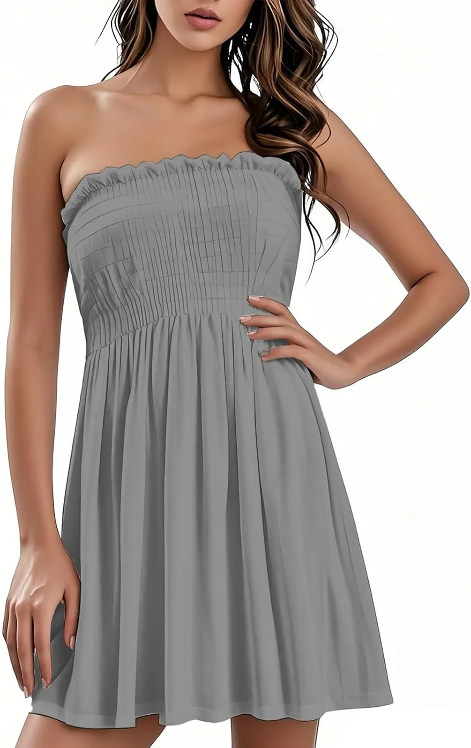 Women's Casual Dresses Summer Trendy Sheath Sleeveless Striped Printed Solid Color Dress 2025, S-3XL