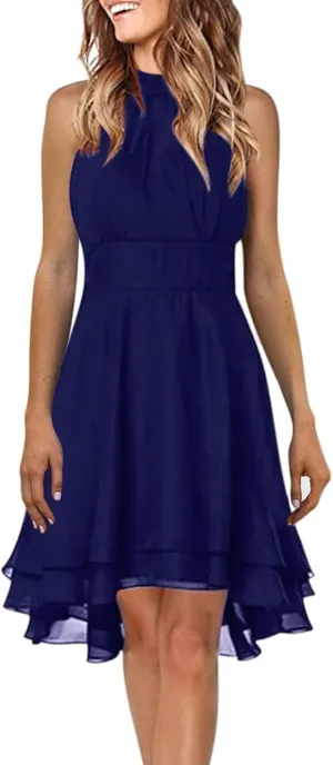 Women's Cocktail Dresses Sexy Elegant Trendy Solid Color Cold Shoulder Prom Party Midi Dress, S-5XL