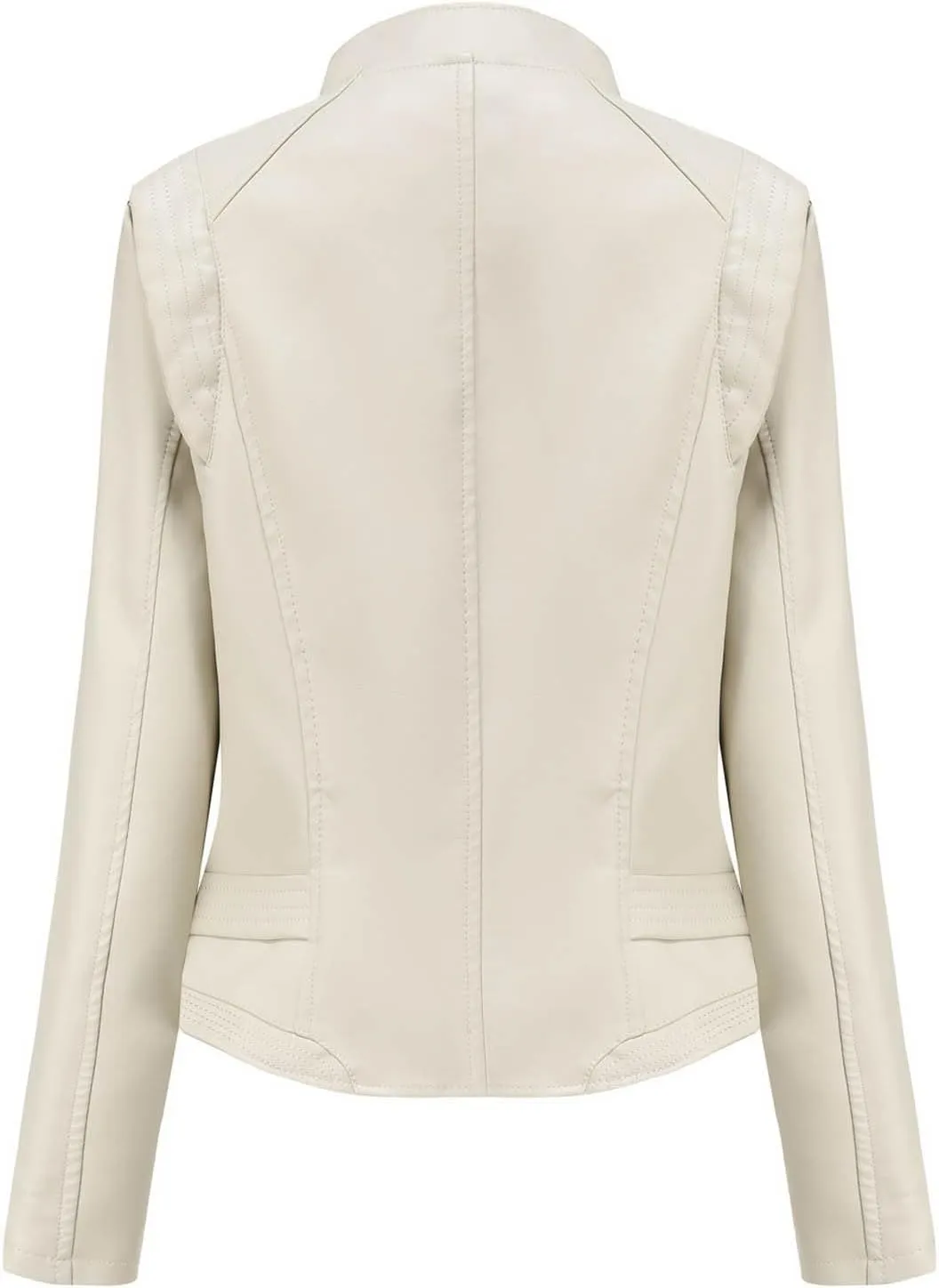 Women's Faux Leather Jackets,Zip Up Motorcycle Jacket Slim Fit Lapel Open Front Windproof Moto Biker Outwear Coats