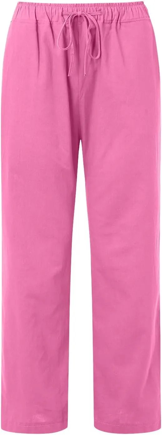 Women's Fleece Lined Pants Winter Active Vacation Trousers with Pockets Water Resistant Straight Leg