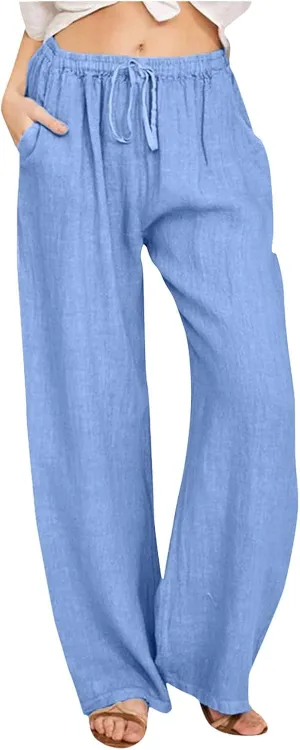 Women's Fleece Lined Pants Winter Active Vacation Trousers with Pockets Water Resistant Straight Leg