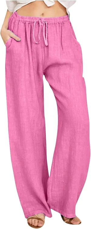Women's Fleece Lined Pants Winter Active Vacation Trousers with Pockets Water Resistant Straight Leg