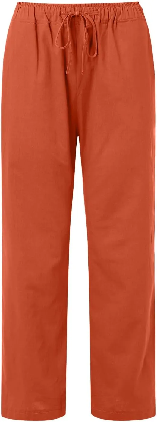 Women's Fleece Lined Pants Winter Active Vacation Trousers with Pockets Water Resistant Straight Leg