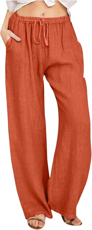 Women's Fleece Lined Pants Winter Active Vacation Trousers with Pockets Water Resistant Straight Leg