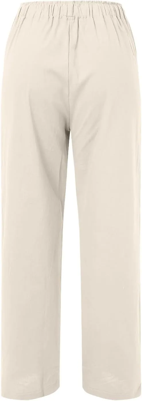 Women's Fleece Lined Pants Winter Active Vacation Trousers with Pockets Water Resistant Straight Leg