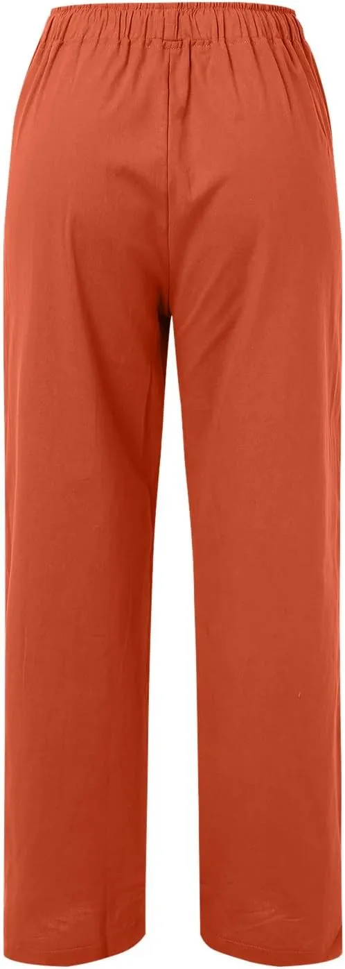 Women's Fleece Lined Pants Winter Active Vacation Trousers with Pockets Water Resistant Straight Leg