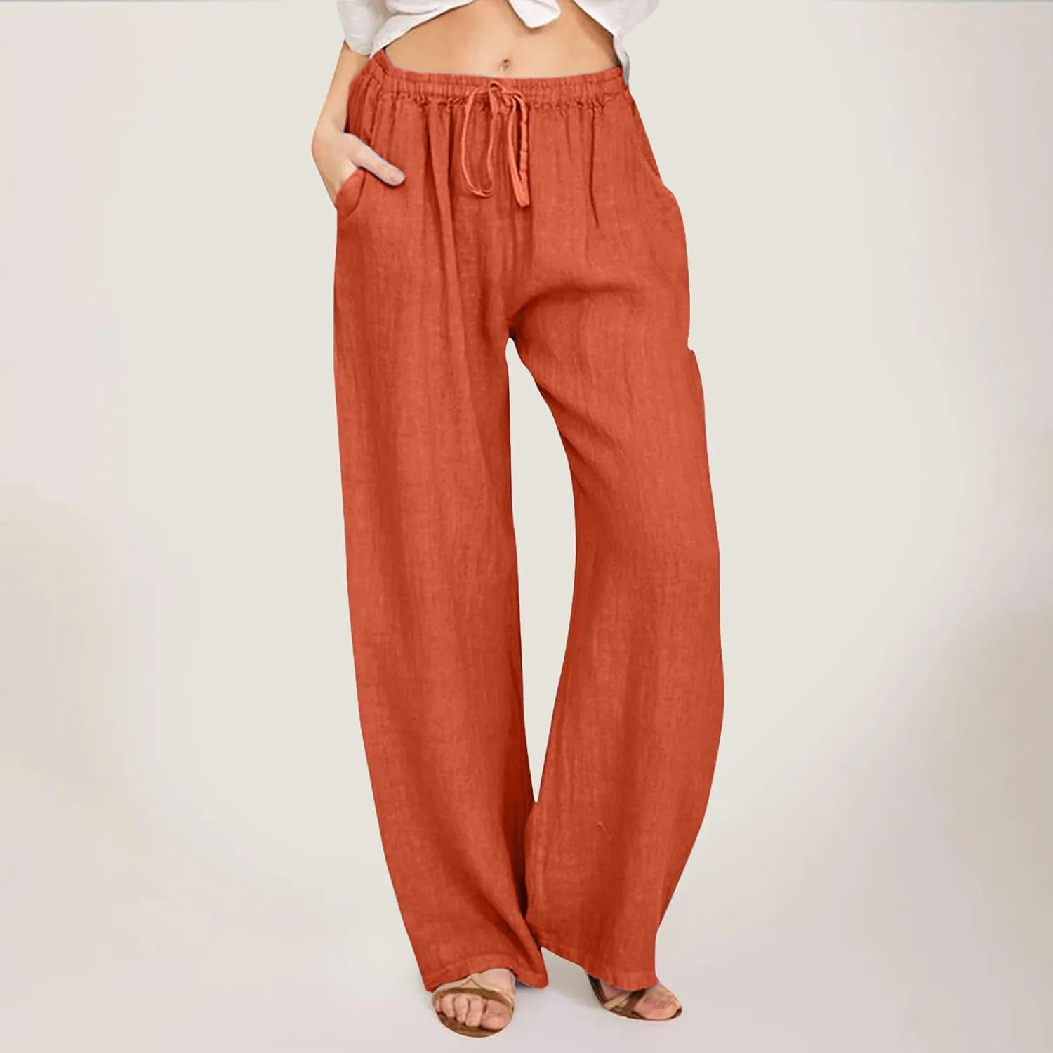 Women's Fleece Lined Pants Winter Active Vacation Trousers with Pockets Water Resistant Straight Leg