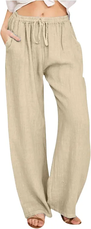 Women's Fleece Lined Pants Winter Active Vacation Trousers with Pockets Water Resistant Straight Leg