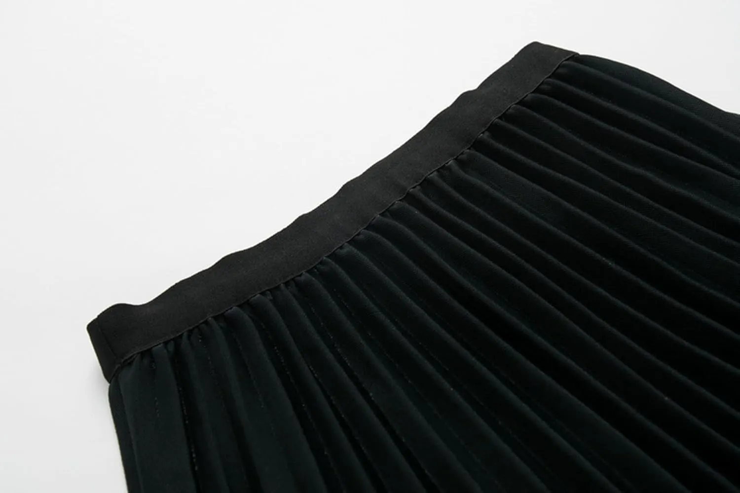 Womens High Elastic Waist Pleated Midi Skirt Chic Flowy Swing Long A-line Skirt