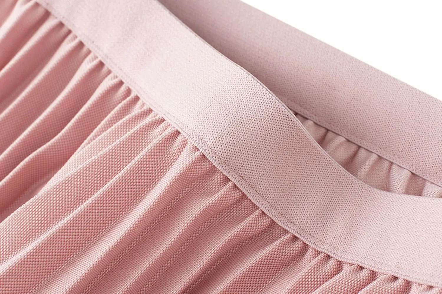 Womens High Elastic Waist Pleated Midi Skirt Chic Flowy Swing Long A-line Skirt
