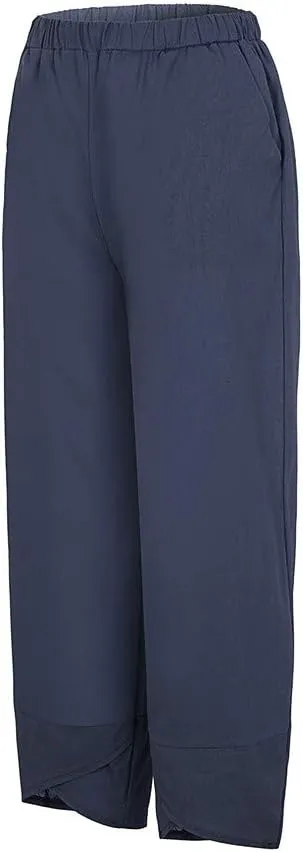 Women's High Waist Cotton Linen Pants Casual Comfortable Trousers, Pure Color Relaxed Summer Wide Leg Palazzo 2025