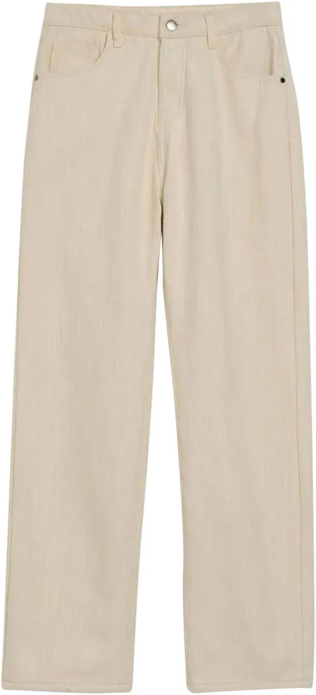 Womens High Waisted Jeans Comfortable Trousers Loose Fit Trendy Jeans Versatile Durable Essential Straight Leg Jeans