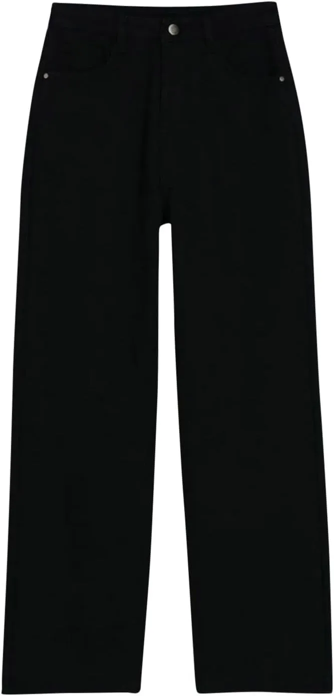 Womens High Waisted Jeans Comfortable Trousers Loose Fit Trendy Jeans Versatile Durable Essential Straight Leg Jeans