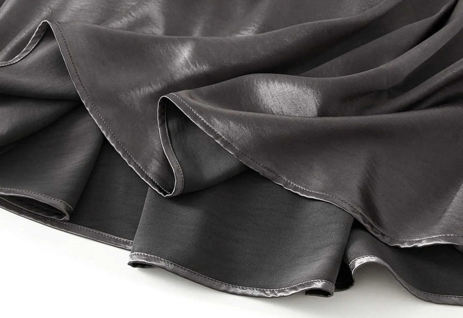 Women's High-Waisted Satin A-Line Pleated Skirt Midi Summer Skirt for Wedding Guest Office Party Casual Outfits