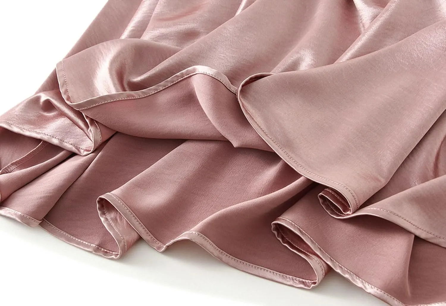 Women's High-Waisted Satin A-Line Pleated Skirt Midi Summer Skirt for Wedding Guest Office Party Casual Outfits
