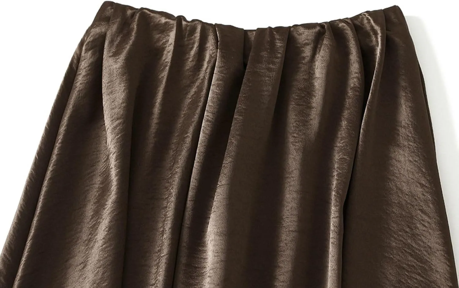 Women's High-Waisted Satin A-Line Pleated Skirt Midi Summer Skirt for Wedding Guest Office Party Casual Outfits