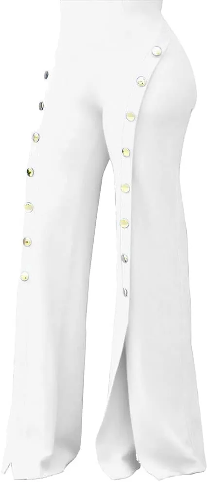 Women's High Waisted Stretchy Bootcut Pull On Dress Pants Casual Work Pants Curves Trousers