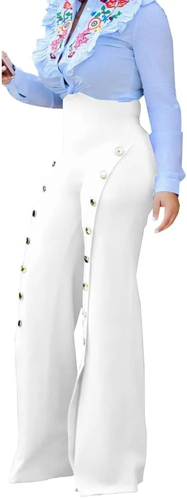 Women's High Waisted Stretchy Bootcut Pull On Dress Pants Casual Work Pants Curves Trousers
