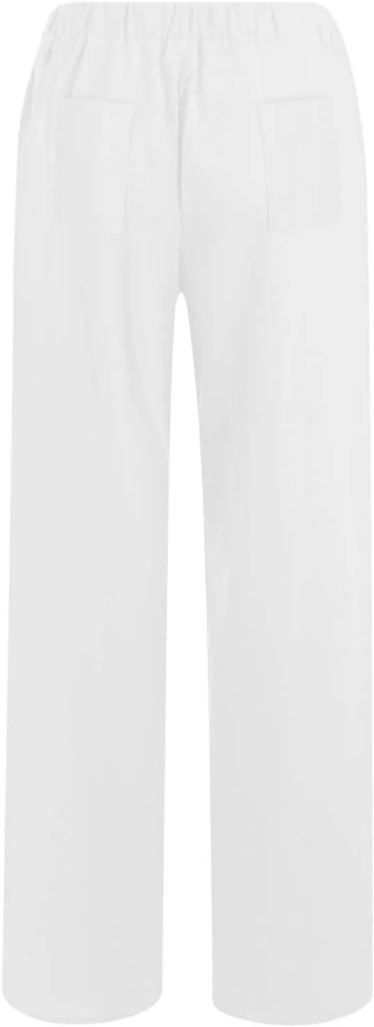 Women's Linen Wide Leg Pants Summer Elastic Waist Lounge Pants Casual Beach Trousers with Comfortable Fit