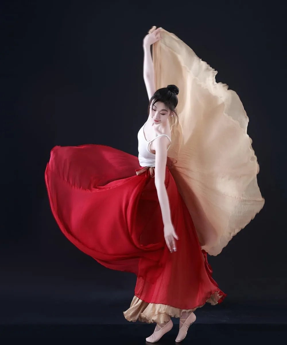 Women's Lyrical Dance Skirt 900 Sheer Ballet Modern Skirts Light Maxi Swing Skirt Dance Costume for Performance