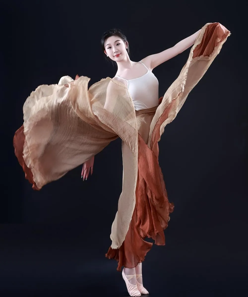 Women's Lyrical Dance Skirt 900 Sheer Ballet Modern Skirts Light Maxi Swing Skirt Dance Costume for Performance