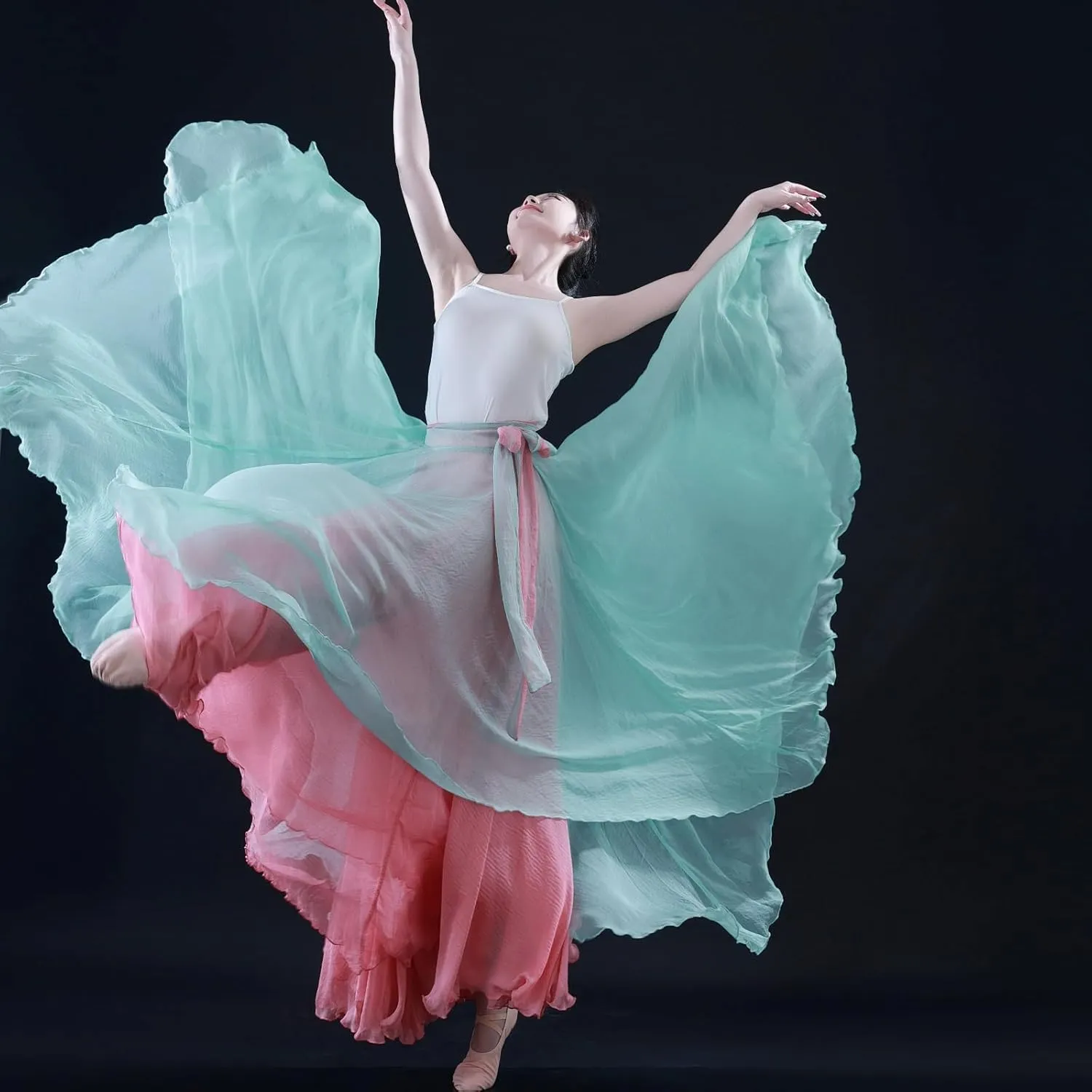 Women's Lyrical Dance Skirt 900 Sheer Ballet Modern Skirts Light Maxi Swing Skirt Dance Costume for Performance